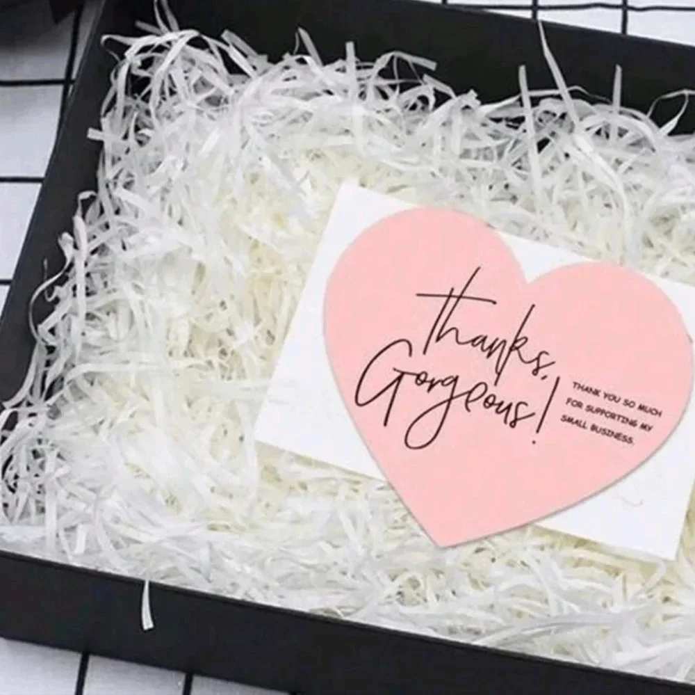 NEW Heart Shaped Business Thank You Cards 50 PCS Shipping Supplies Packaging